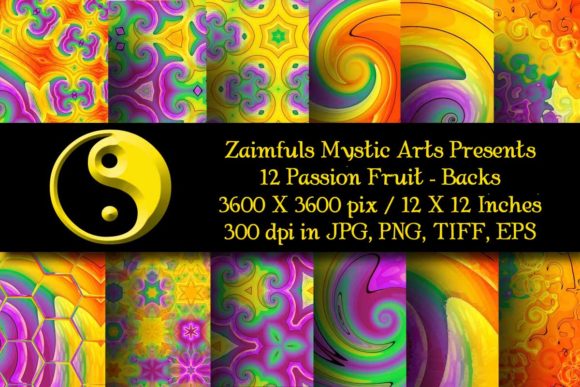 12 Passion Fruits Backgrounds: Lush Digital Papers