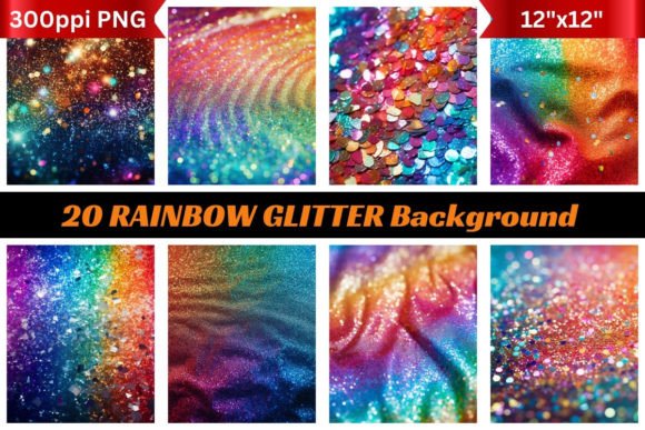 20 Rainbow Glitter Backgrounds for Vibrant Digital Projects