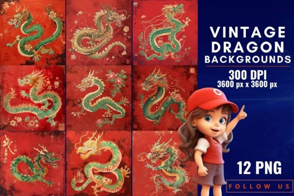 A Designer's Guide to Vintage Dragon Backgrounds