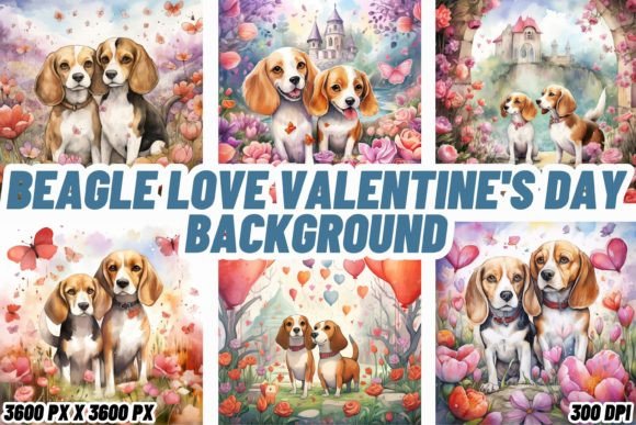 Beagle Love Valentine's Day Backgrounds for Your Brand