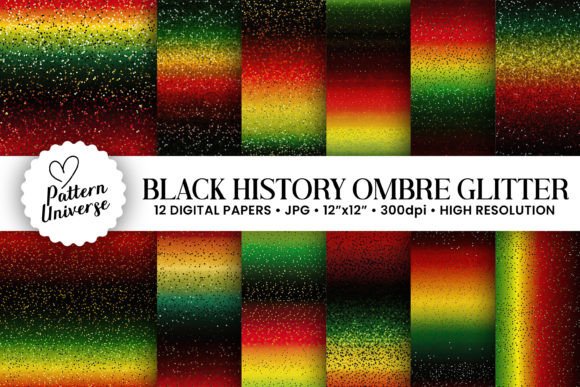 Celebrate Heritage with Black History Ombre Glitter Backgrounds