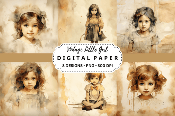 Charming Vintage Little Girl Backgrounds for Creatives