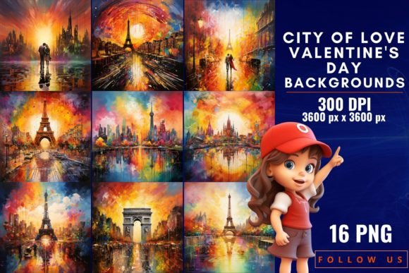 City of Love Valentine's Day Backgrounds: Urban Romance