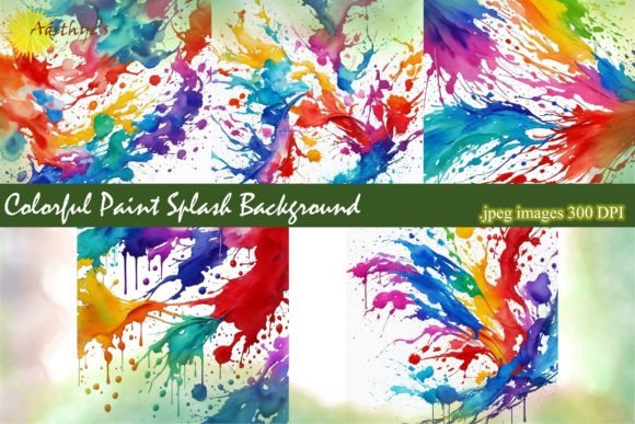 Colorful Paint Splash Backgrounds: Vibrant Design Assets