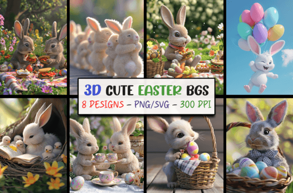 Cute 3D Easter Backgrounds SVG Bundle: A Designer's Take