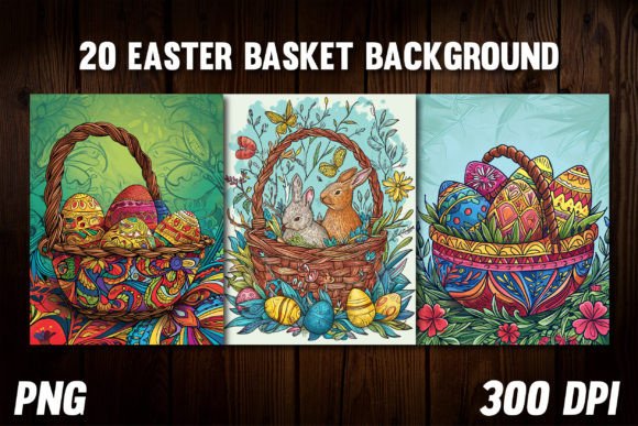 Easter Basket Backgrounds for Covers 1: Festive Digital Assets