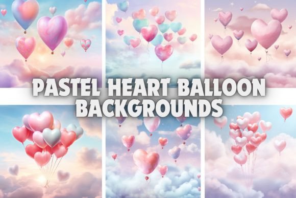 Elevate Your Digital Canvas with Pastel Heart Balloon Backgrounds