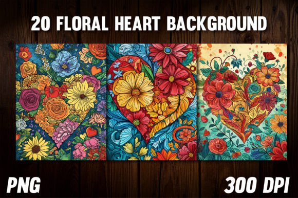 Floral Heart Backgrounds for Covers 2: Design Guide