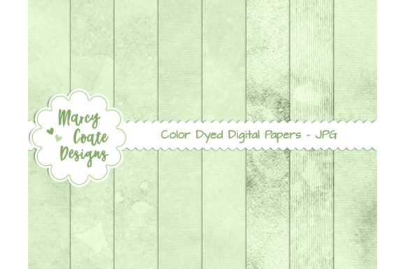 Green Dyed Journal Paper Backgrounds: A Set of 8 Digital Papers