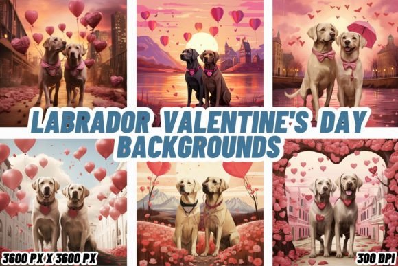 Labrador Valentine's Day Backgrounds: Infusing Canine Charm into Your Designs