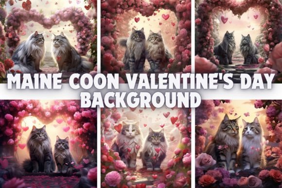 Maine Coon Valentine's Day Backgrounds: Feline Love in HD