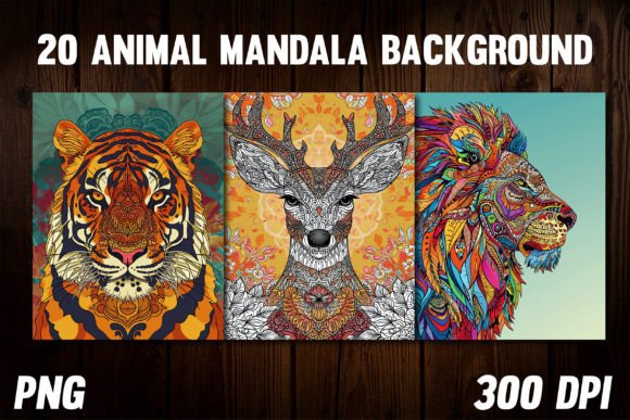 Serenity in Symmetry: Animal Mandala Backgrounds for Covers 2