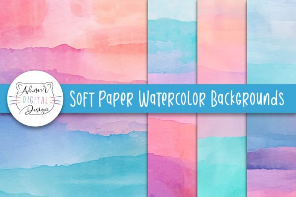 Soft Paper Watercolor Backgrounds for Creative Projects