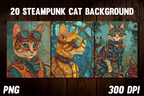 Steampunk Cat Backgrounds for Covers 1: A Designer's Guide