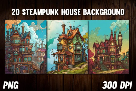 Steampunk House Backgrounds for Covers 3: Elevate Your Designs