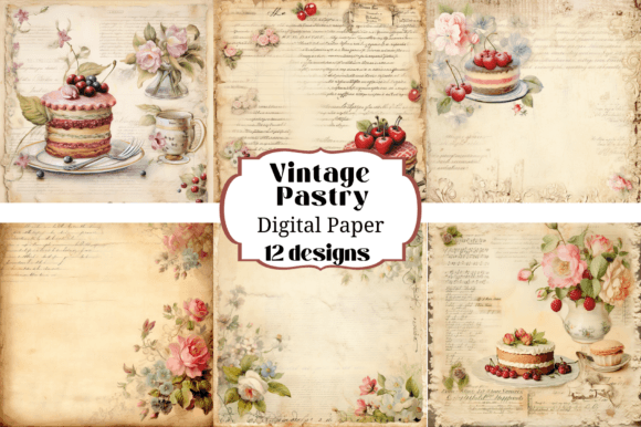 Sweeten Your Designs with 12 Vintage Pastry Valentine Backgrounds